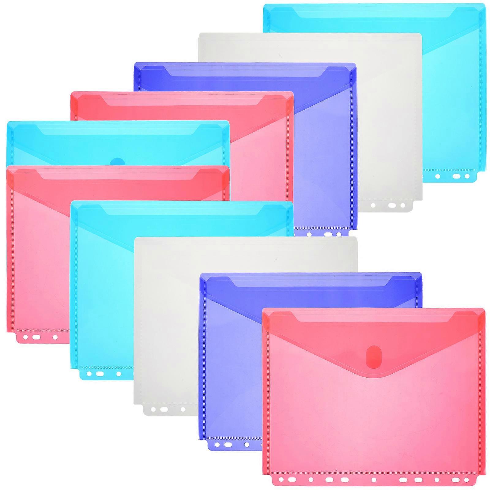 Colorful File Storage Bags Document Holders with Button Closure 40Pcs
