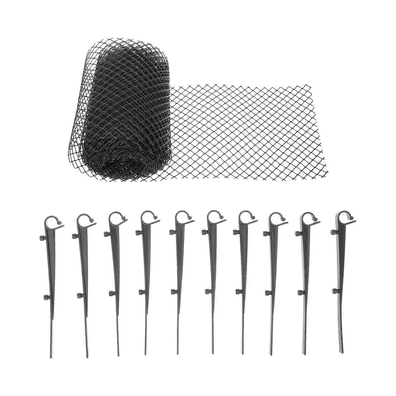 Black Plastic Gutter Guard for Leaf Prevention Protective Net 1Set