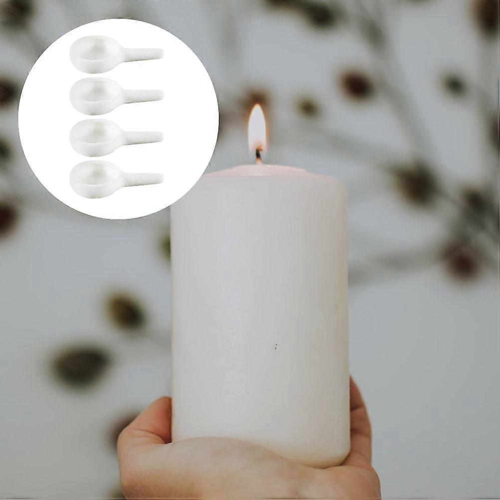 White Ceramic Candle Tray for Candle Holding Use 4Pcs Set