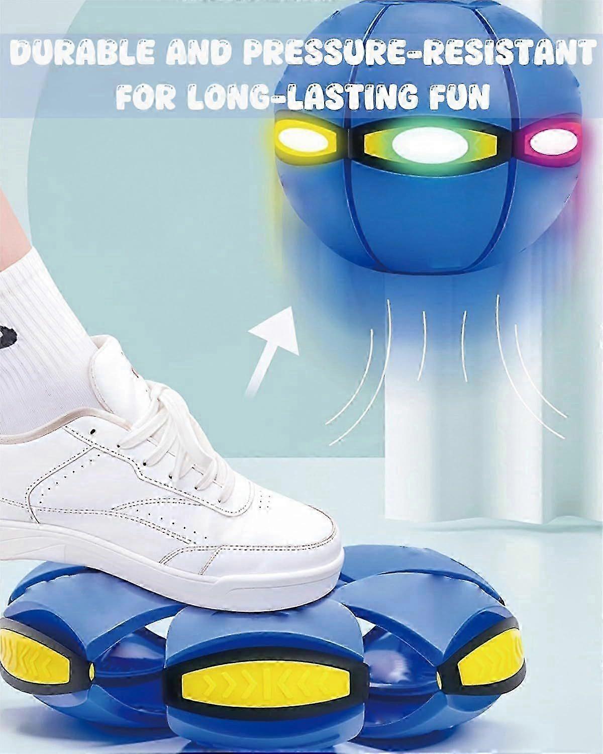 Magic Bouncing Ball, Children's Bouncing Ball, Automatic Rebound Double The Fun, Magics Flying Saucer (3 Light,Blue)