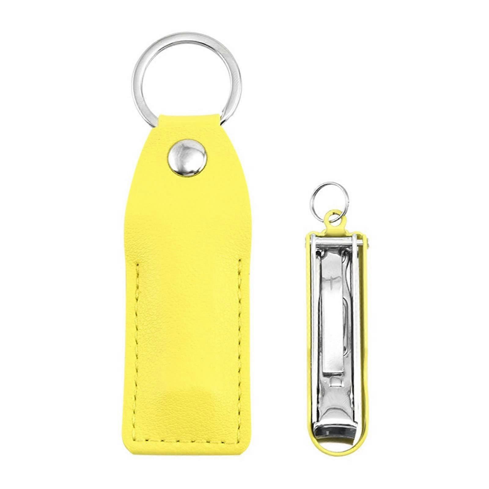 Nail Clippers with Precise Cutting Edges, Folding AntiSplash Design, PU Leather Case, Key Ring
