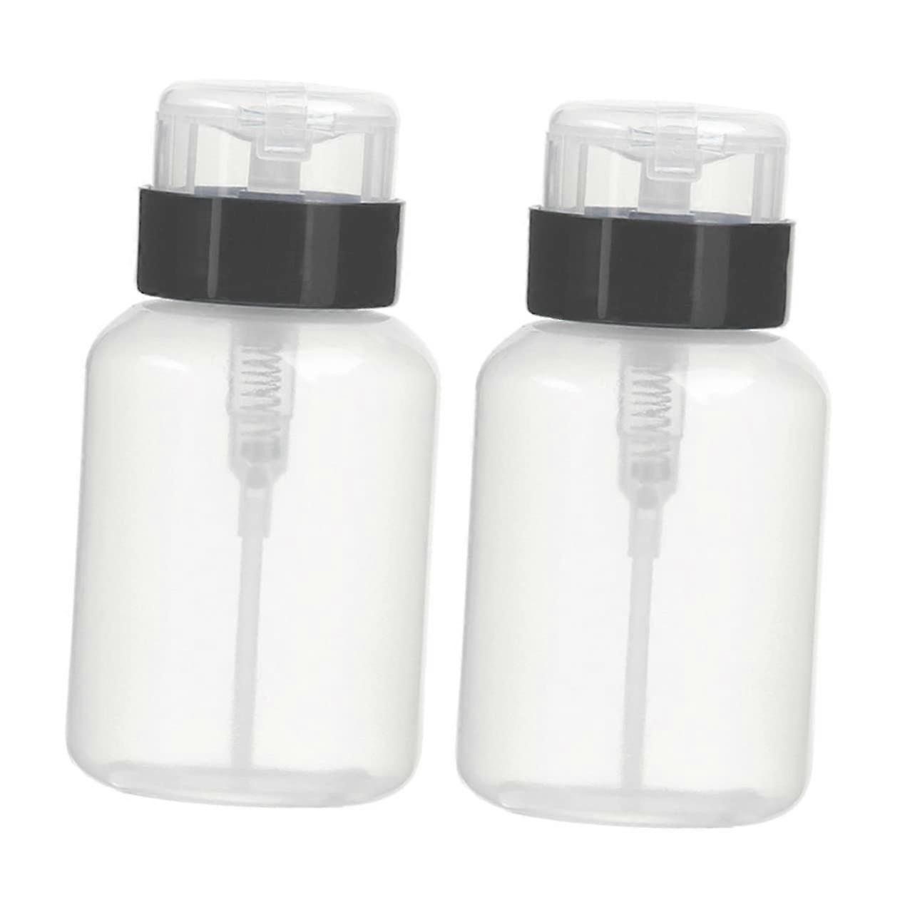 2pcs Lockable Pump Dispenser Bottle for Toner and Makeup Remover Refillable Travel Containers