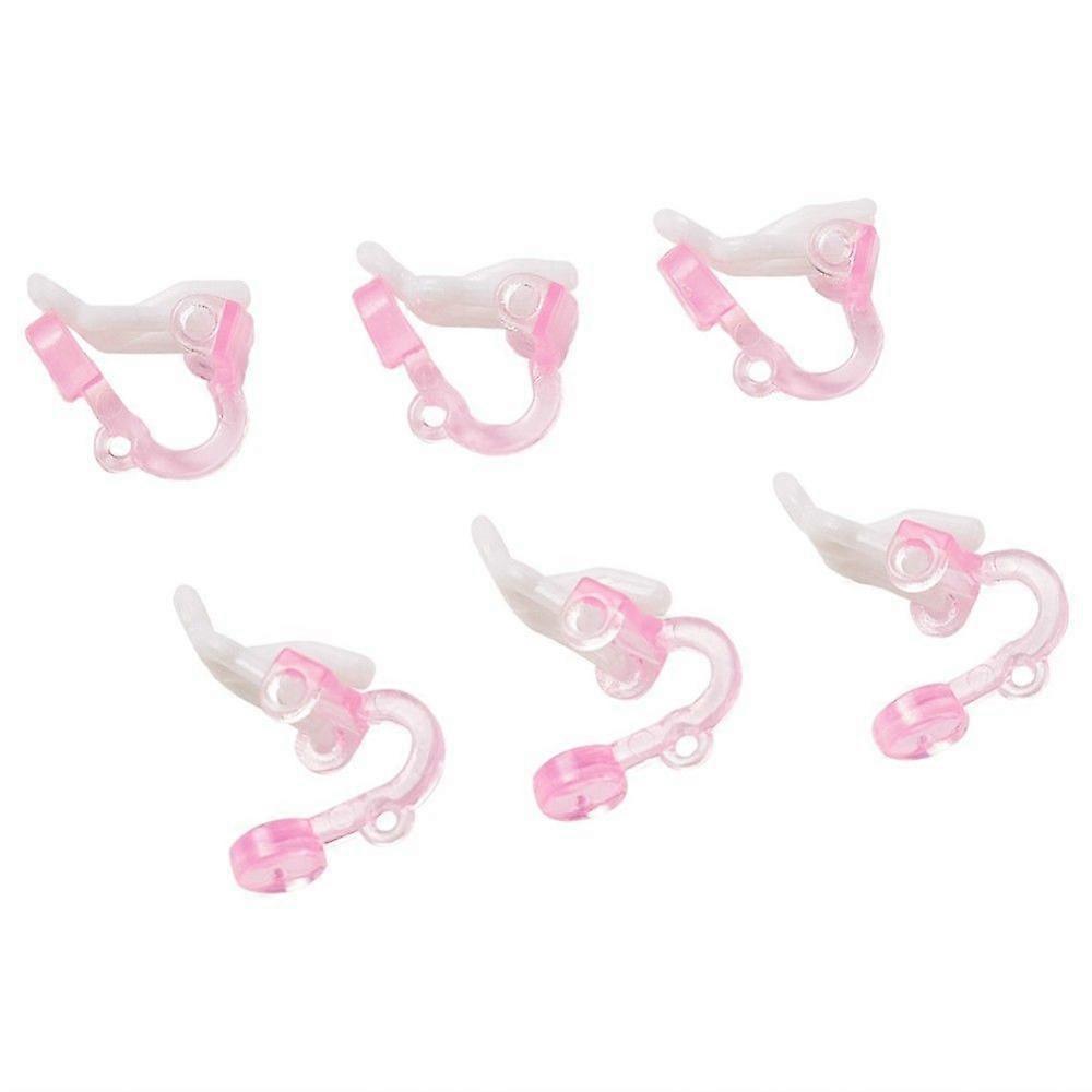 Plastic Clip-on Earring Findings Pink 14x9x13mm