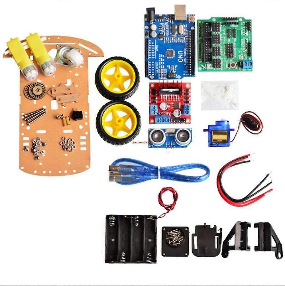 DIY 2WD Smart Robot Car Kit for Arduino with Ultrasonic Obstacle Avoidance, Line Tracking and Speed Encoder