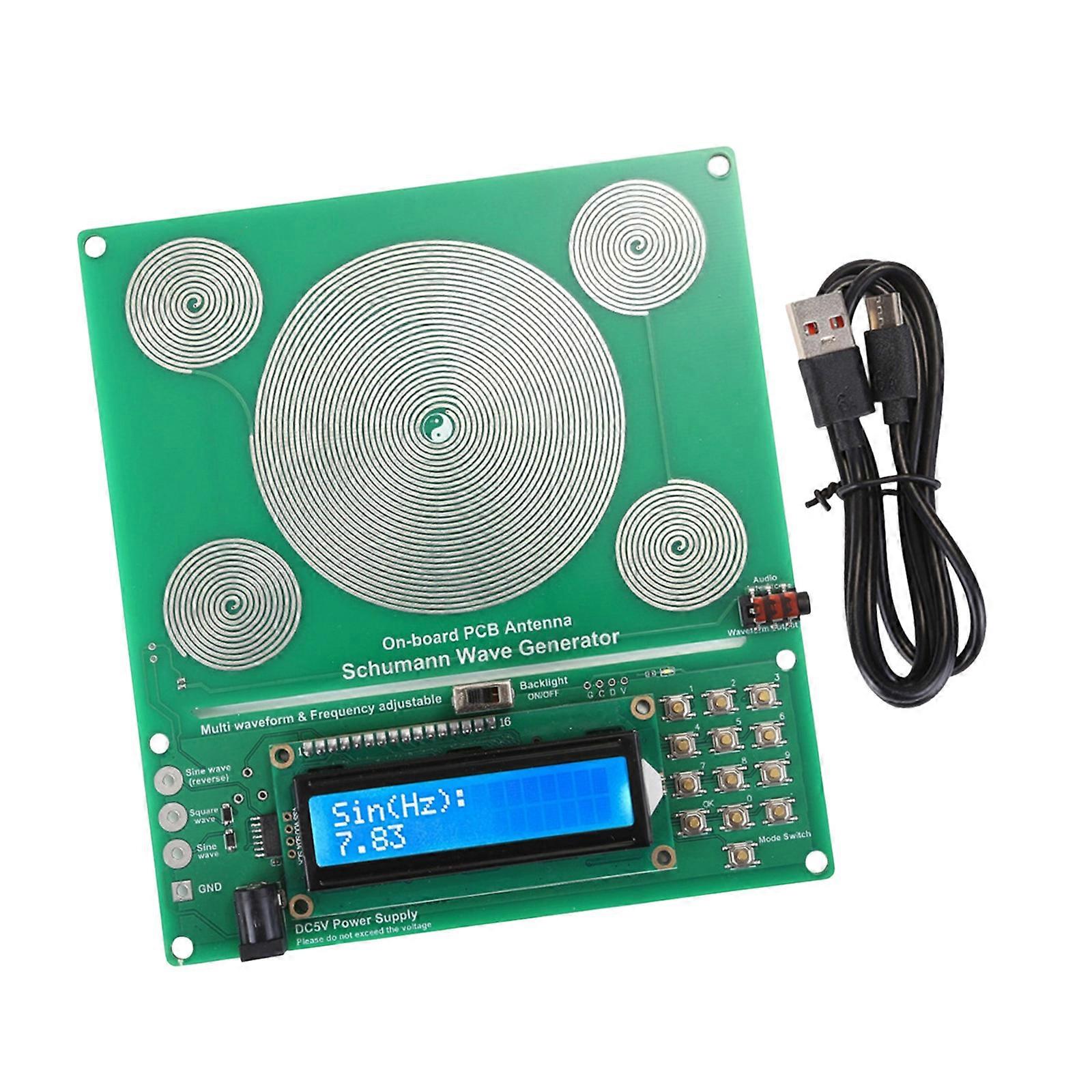 Schumann Waves Generator Simulating Natural Frequencies Adjustable from 0.01Hz to 100000Hz Feature Sine and Square Waves Multicolor