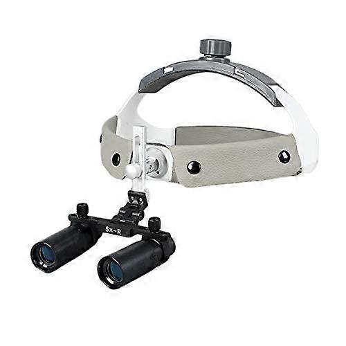 5x Dental Surgical Binocular Loupes with LED Headlight and Adjustable Comfortable Leather Headband