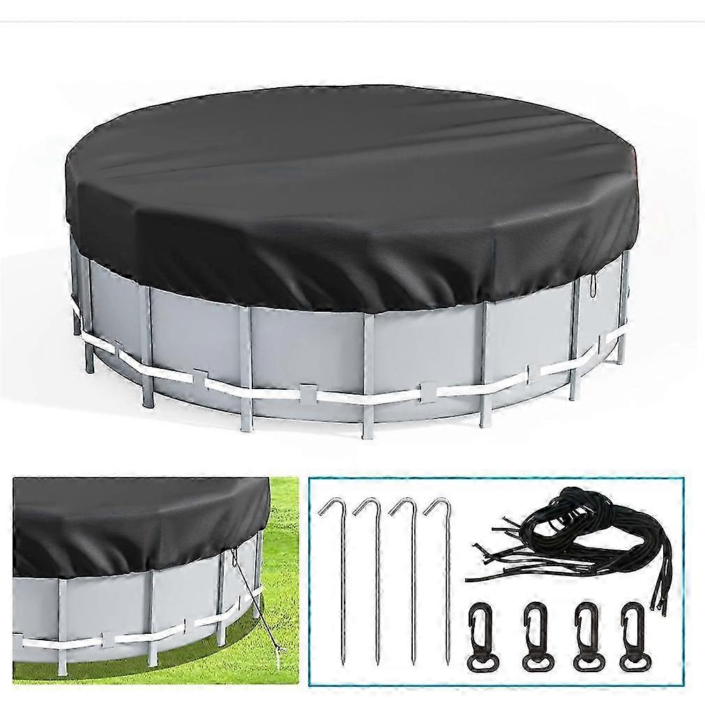 Enhanced Durable Fabric Round Pool Cover for 15FT Pools - 2025 Model