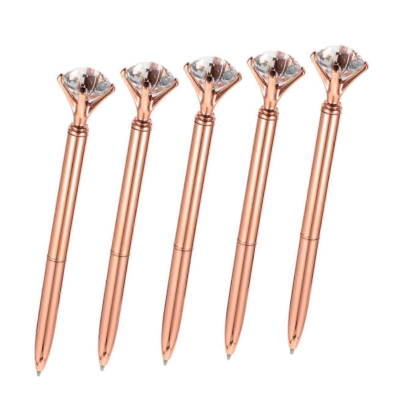 Rhinestone Ballpoint Pen Set 5pcs Multifunction Ergonomic Grip Smooth Writing for Students