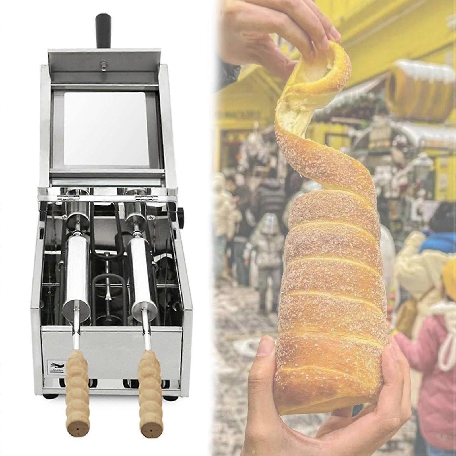 Commercial Electric Chimney Cake Maker with 2 Rollers, Adjustable Temp Control, 1500W for Bakery