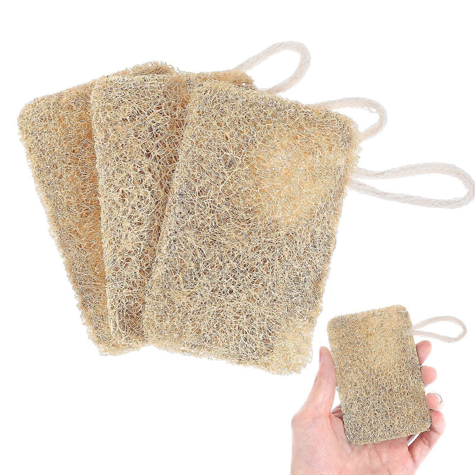 3 Pack Natural Loofah Sponge for Gentle Scratch Kitchen and Bathroom Cleaning
