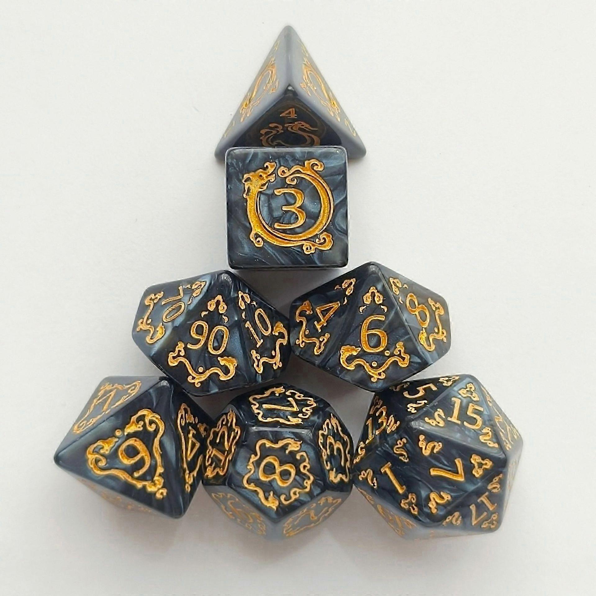 Dragon Design Polyhedral DND Dice Set, 7 Pcs for Table RPG Board Games