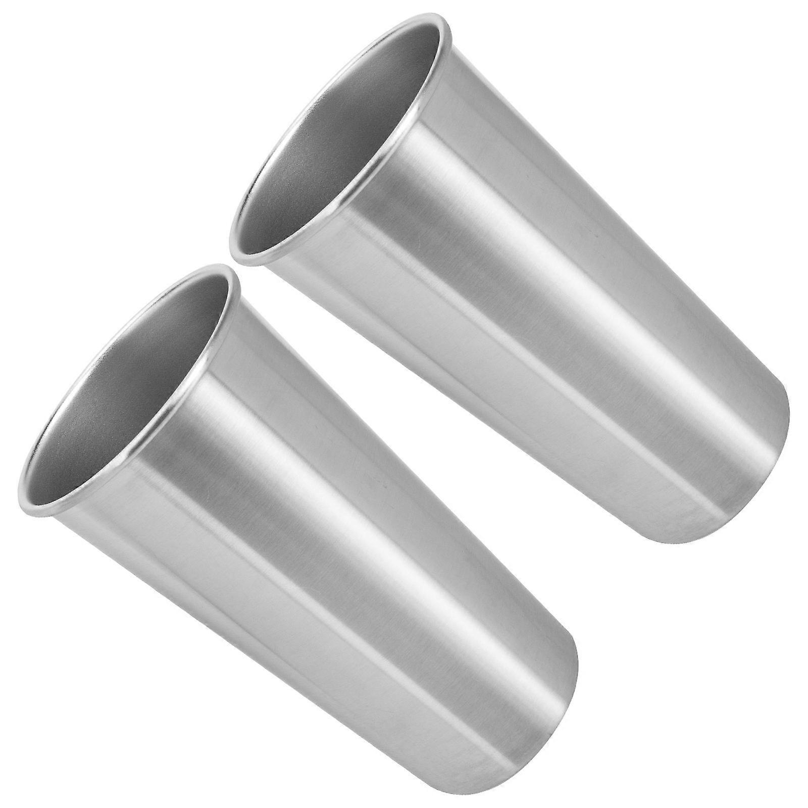 Stainless Steel Drinking Cup Beer Cups for Home 2Pcs Large Capacity Set