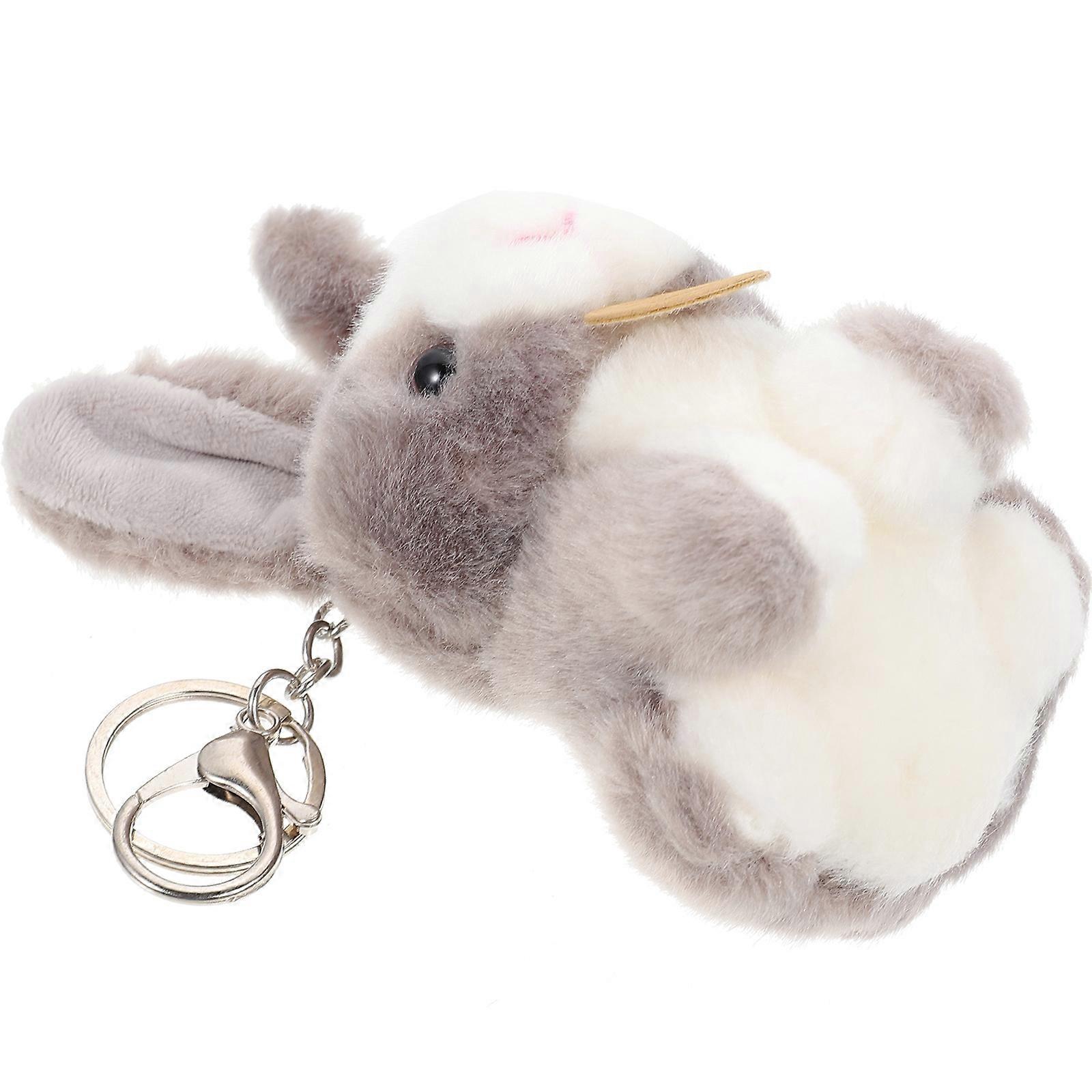 Plush Rabbit Key Chain Hanging Pendant with Stuffed Bunny Charm