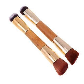 Goldener Doppelpinsel zum Verblenden von Rouge und Make-up (2 Stück)