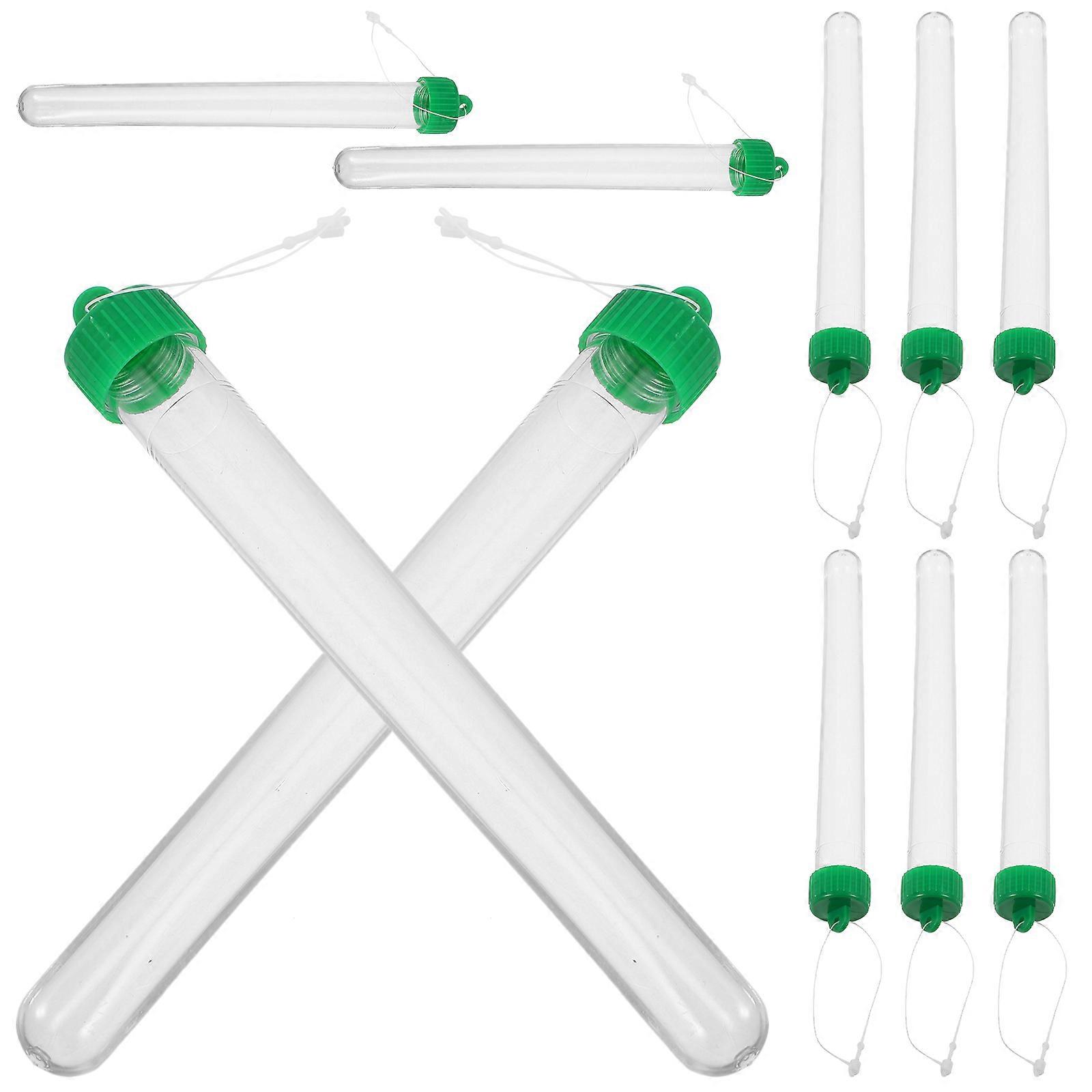 Sample Testing Tubes Laboratory Test Tubes with Screw Caps 50Pcs Transparent
