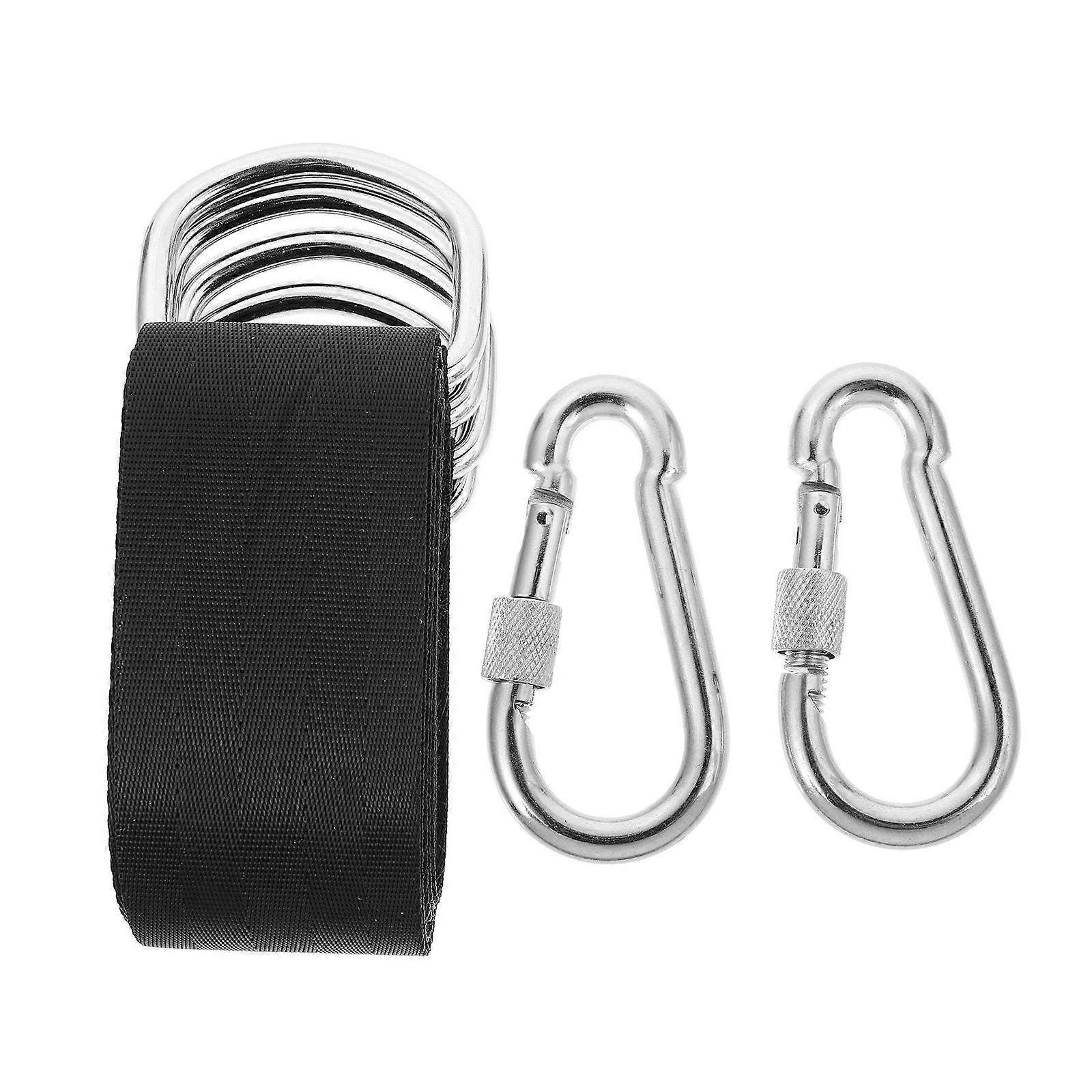 Black Tree Swing Strap Kit for Outdoor Swing Seat 1Set Accessory