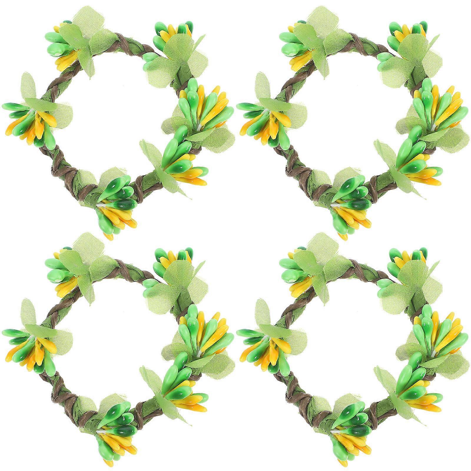 Dining Table Napkin Ring for Decor with 4Pcs Easter Napkin Buckles