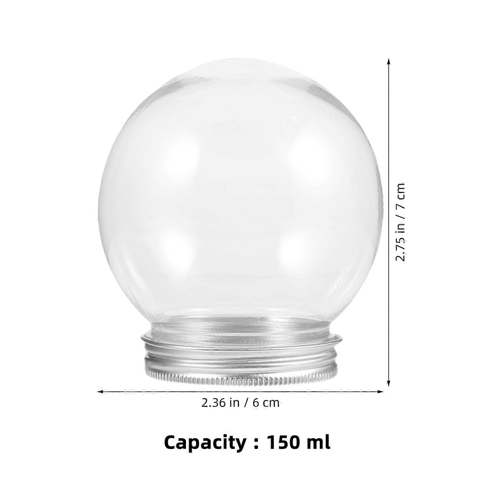 Plastic Water Globe DIY Snow Globe Clear for Storage 6Pcs