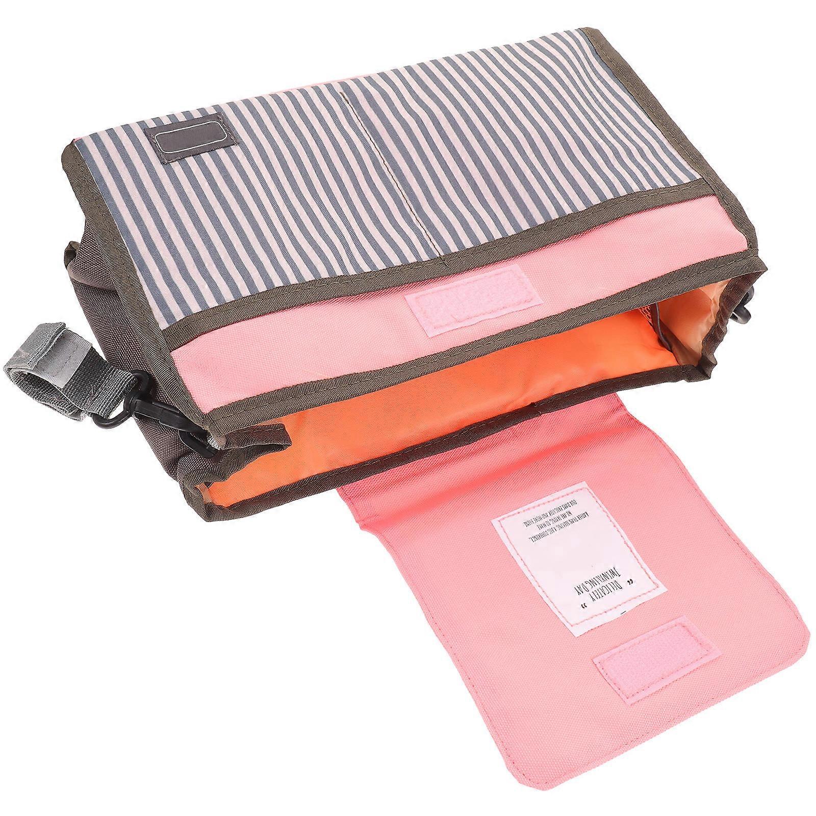 Stroller Organizer Storage Pouch Portable for Storage Use 3Pcs Pink