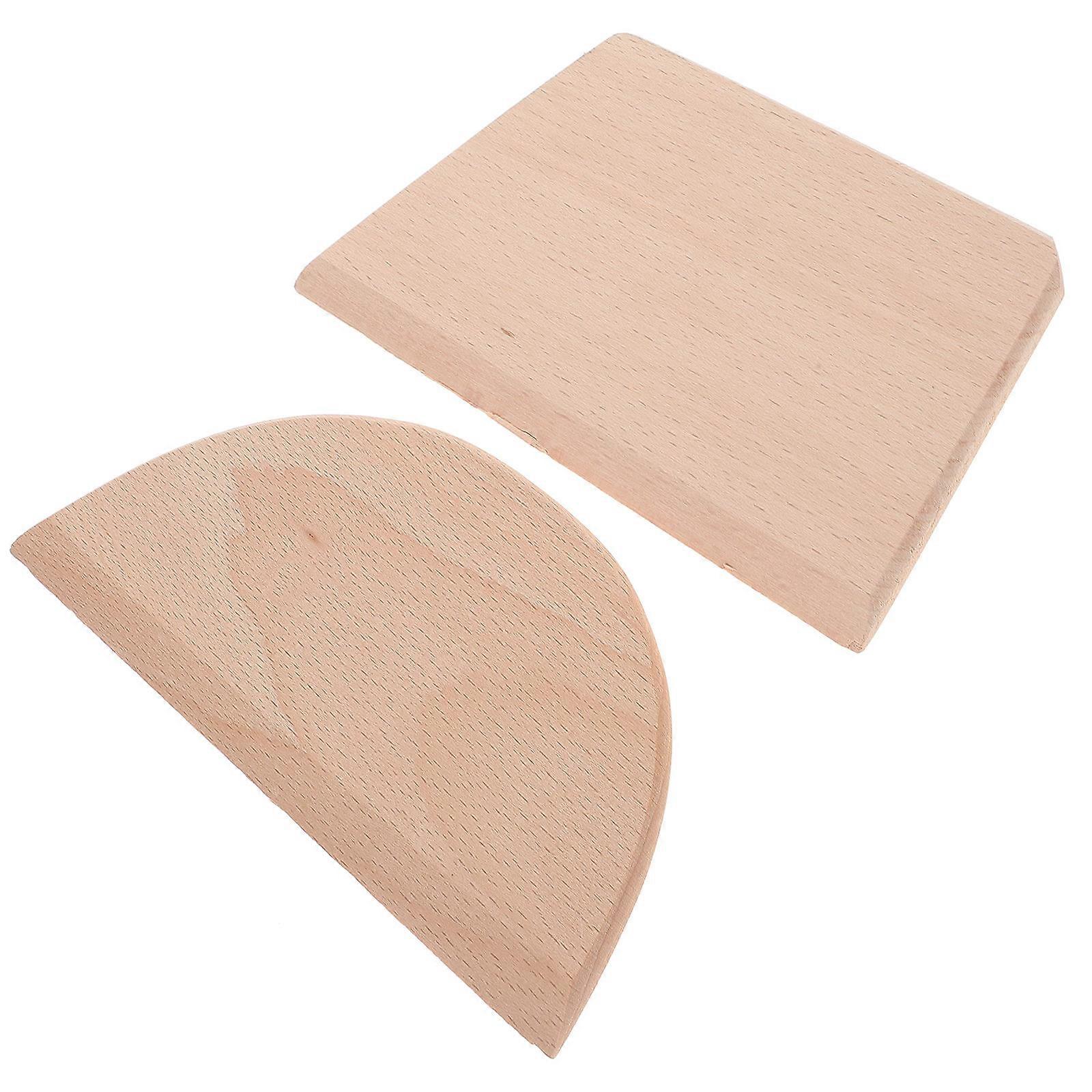 Wooden Dough Baking Tool for Kitchen Use 2Pcs Semi Circle Trapezoid