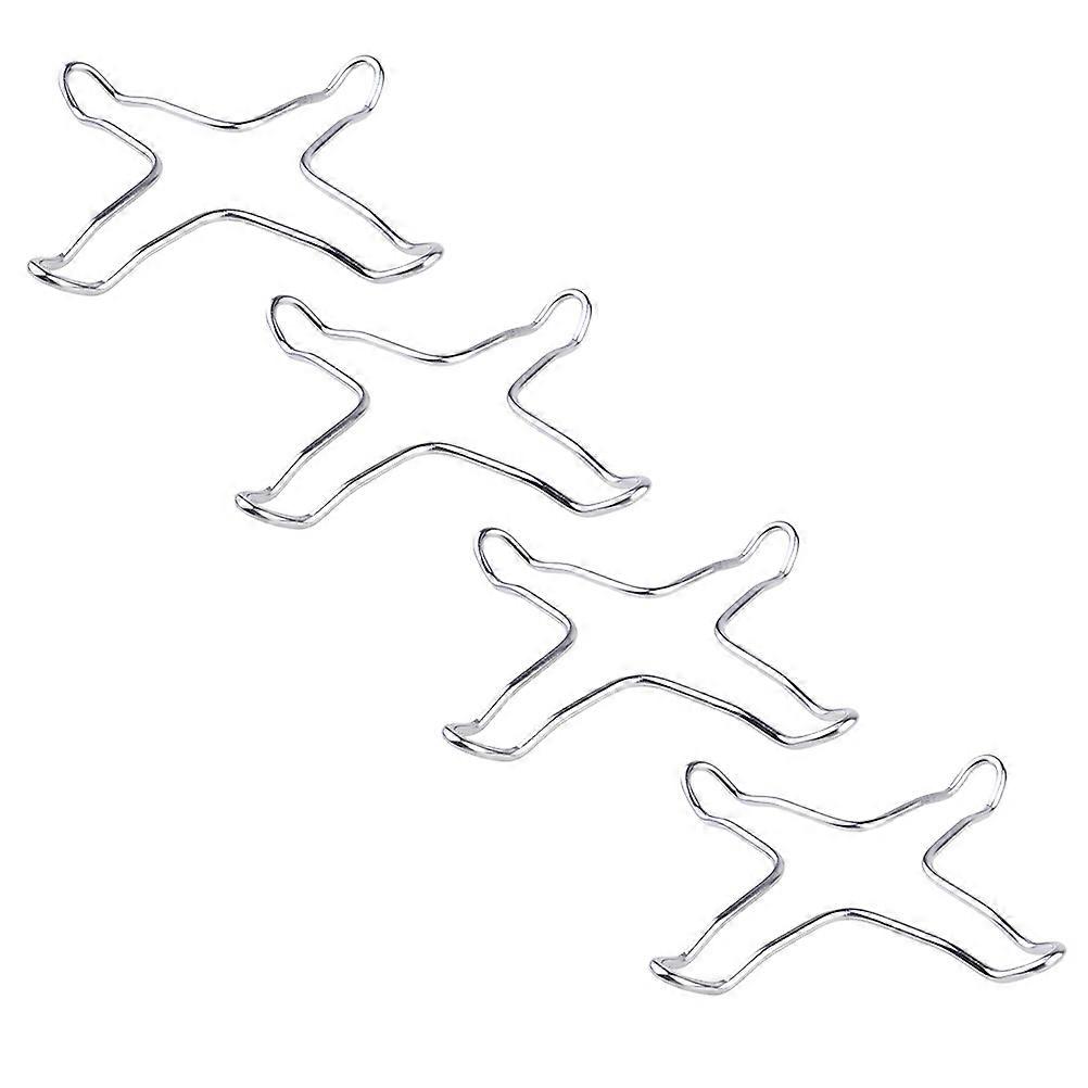 Silver Stove Racks Durable Wok Rings for Kitchen Use 4Pcs Practical Support