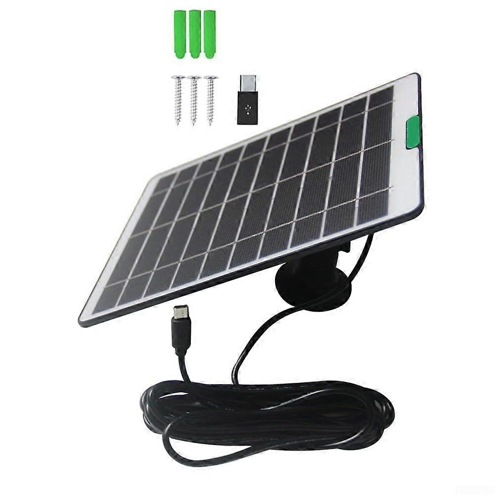 5W Solar Panel for Security Camera and Wireless Doorbell, Wide Compatibility, Black Design