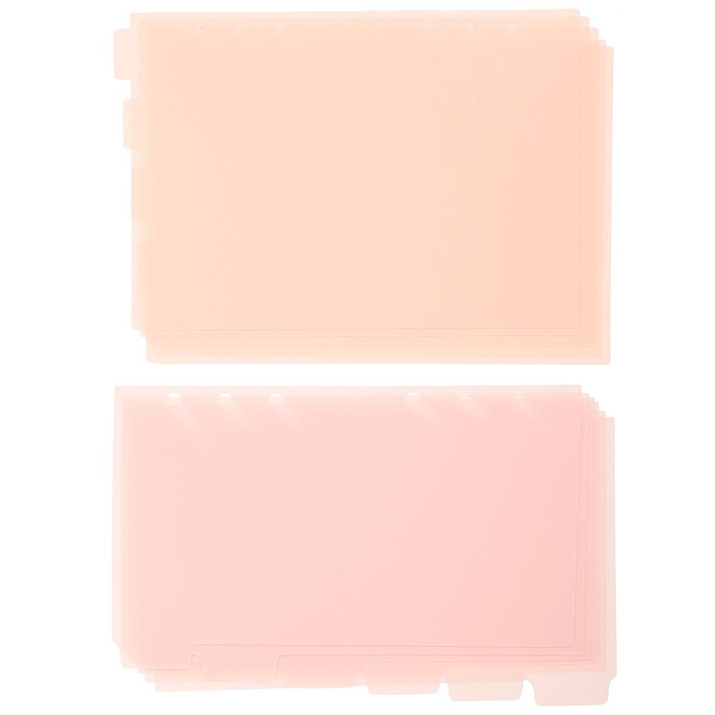 Colored Binder Dividers Pink Loose Leaf Notepad Tabs for Notebook 8Sets