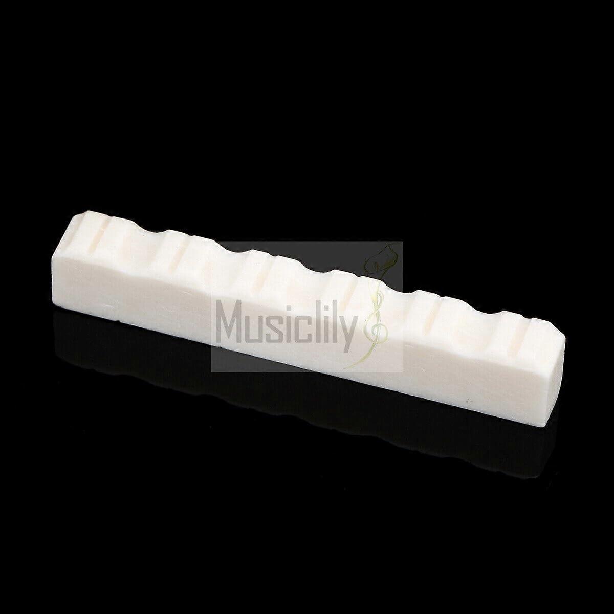 Classical Guitar Bone Nut 52mm Preslotted Flat Bottom 6 String Durable Bone Construction 2Pcs