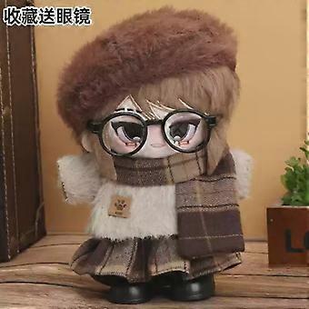 10cm x 20cm katoenen poppenkleding herfst en winter Brits pak jurk kraag pak schattige pluche pop dokter