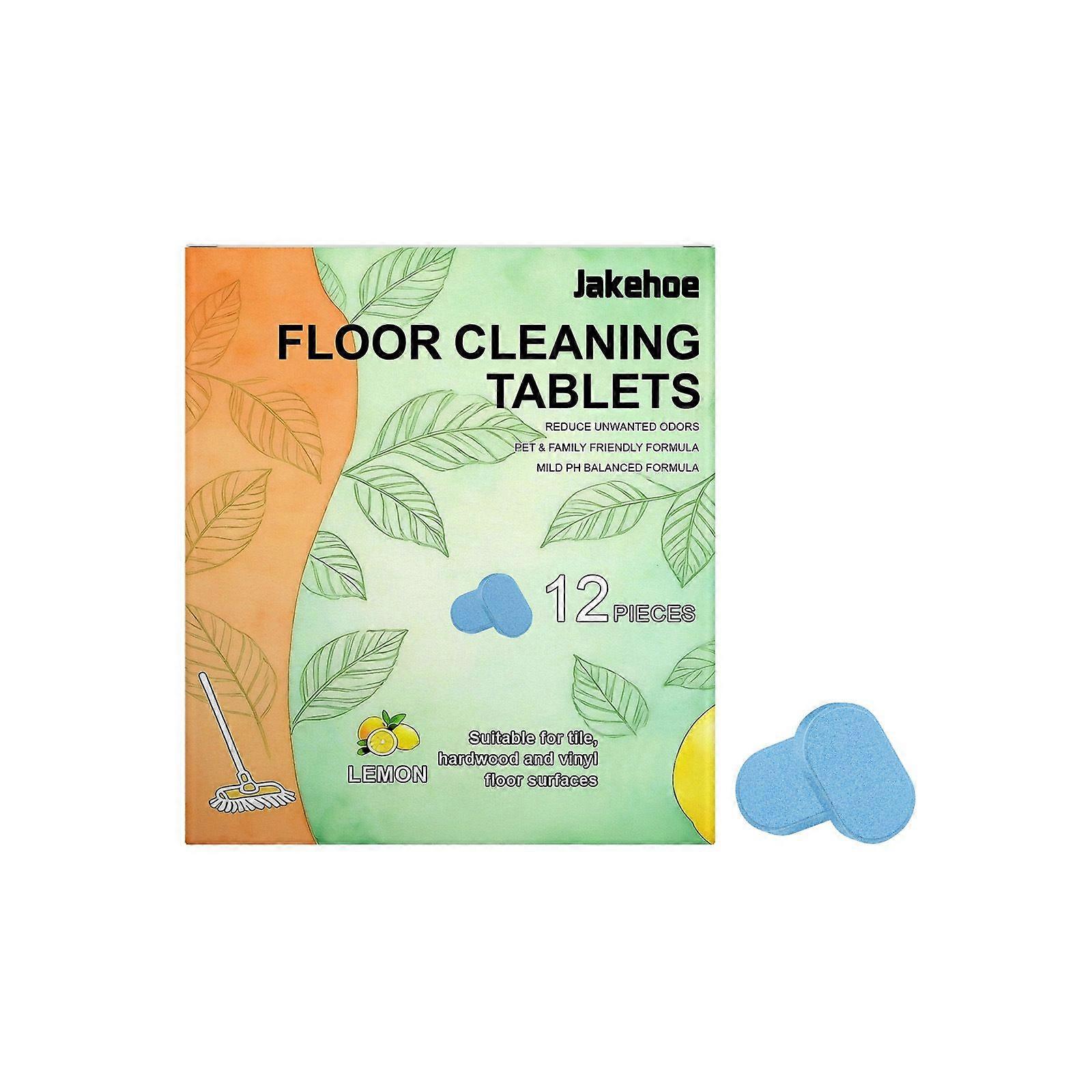Floor Cleaning Solution Tablet Deep Cleans for Multiple Floors lemon Scent 12pcs/boxed