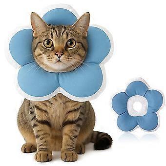 MAGICSHE Cat Collar - Adjustable Protective Collar Cat - Soft Cat Collar for Aftercare - Recovery Collar for Kittens and Small Dogs Blue L