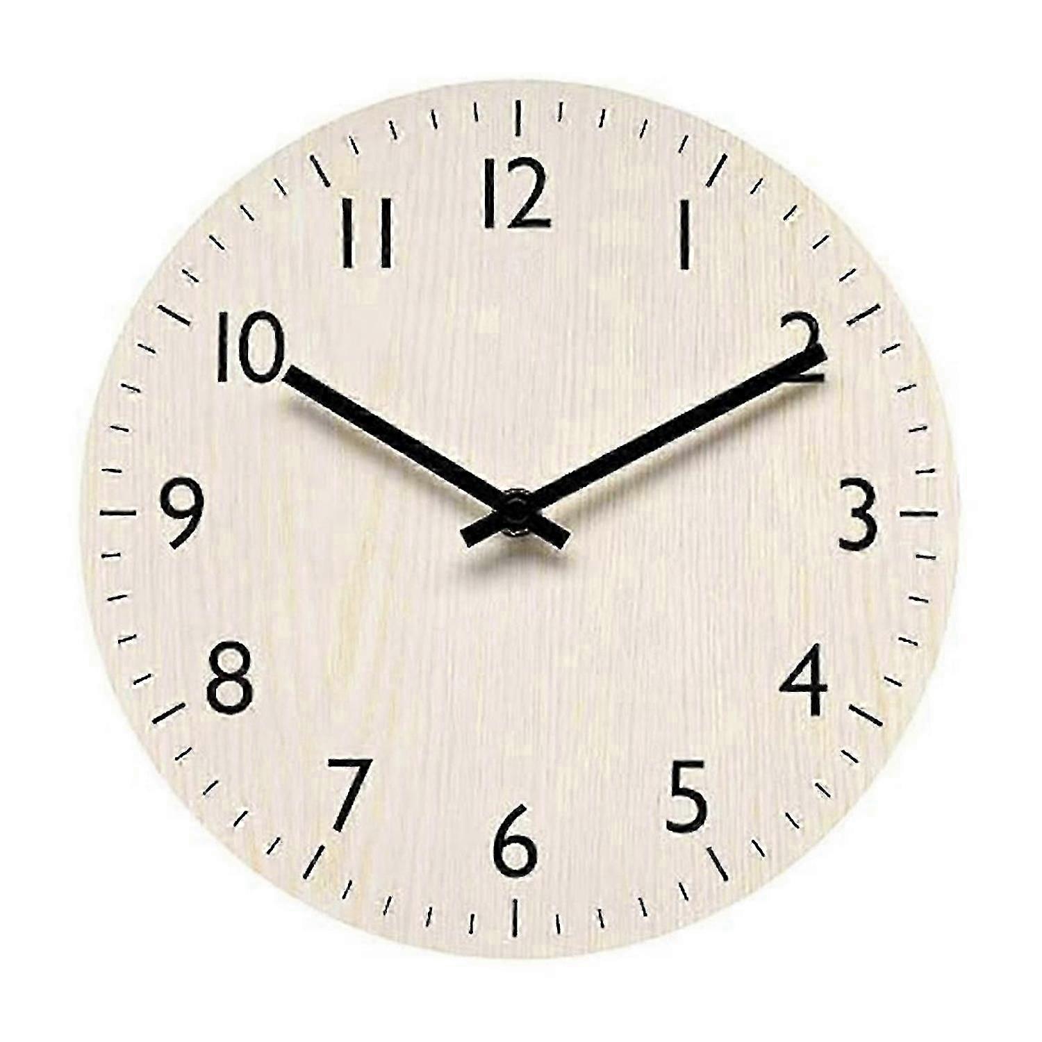 Wall Clock Light Wood Grain Clocks Simple-Design Clock