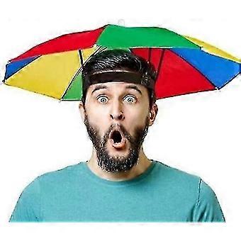 Head Umbrella Cap Sunshade Anti-UV Novelty Adult Children Hat Festival Hat Portable Raincoats Hands Free Umbrella Hat for Fishing Hiking Beach Walking