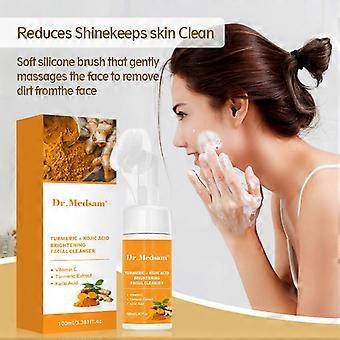 Turmeric Cleansing Mousse Facial Wash, Kojic Acid Oil Control Acne-Fighting Foaming Cleanser, Deep Cleansing 100ml