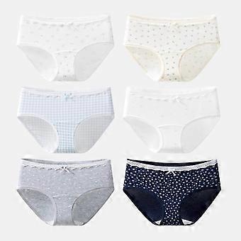 6Pcs Women Cotton Panties Fashion Print Underwear Low Waist Briefs Cute Girls Panty Sexy Ladies Underpants Soft Female Lingerie