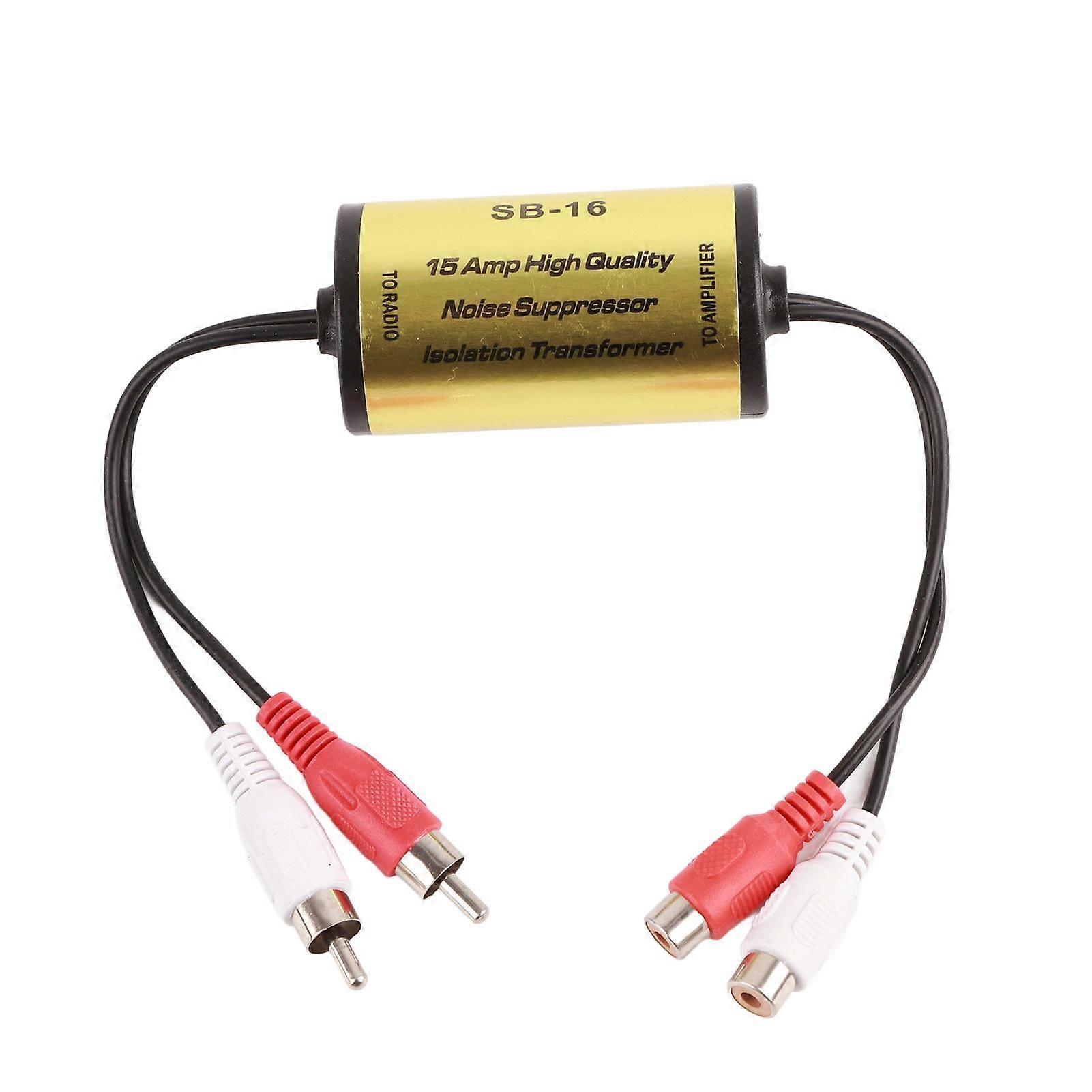 15A Stereo Ground Loop Isolator, Anti-Interference Noise Suppressor for Car Audio