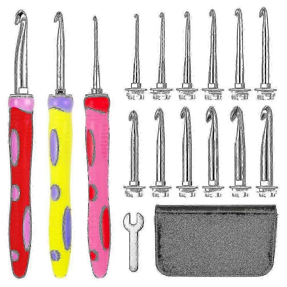 12 Sizes Crochet Hooks Set Interchangeable Crochet Hook Set 26-27