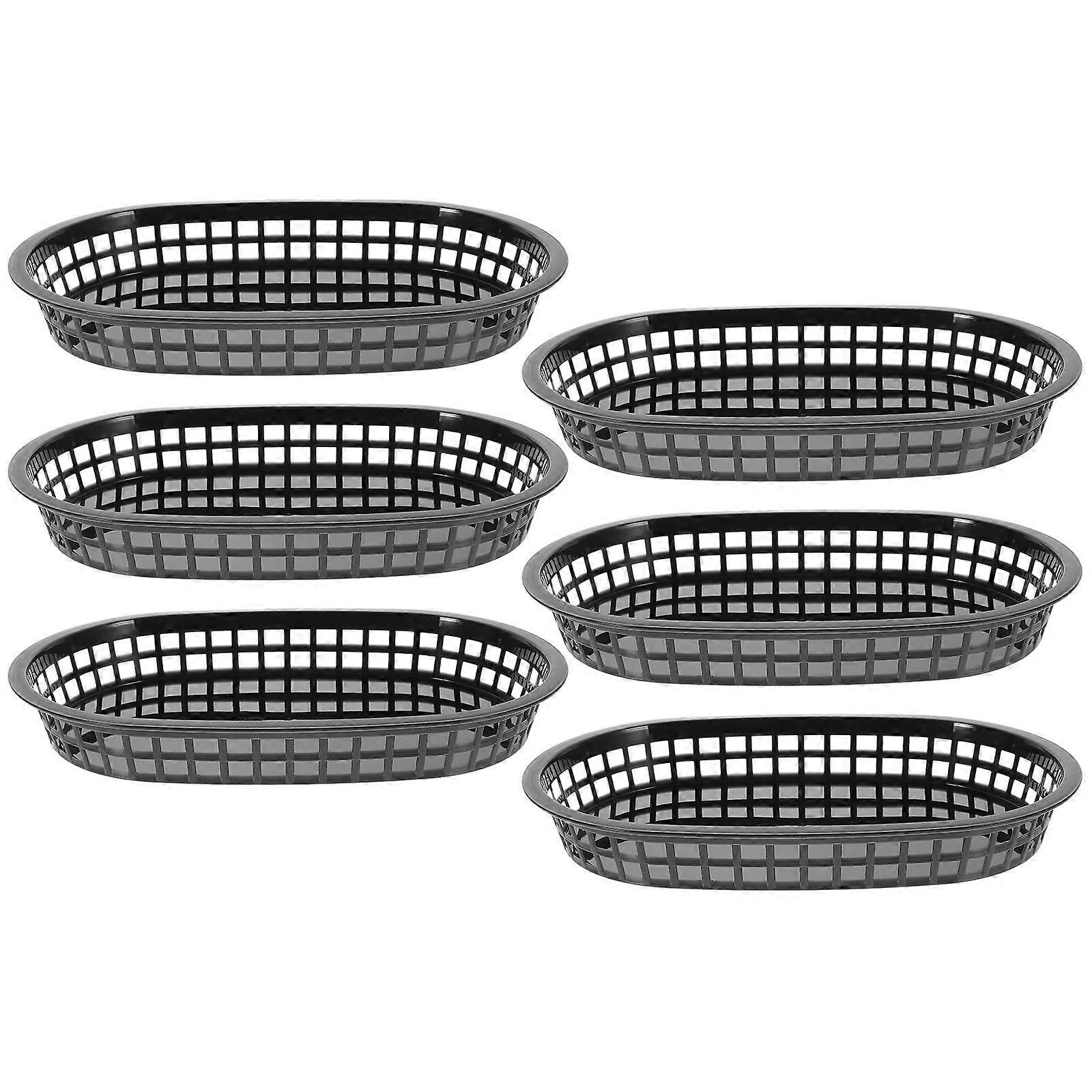 Hot Dog Basket for Serving 6Pcs Oval Bread Tray Holder