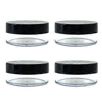 4pcs 50g vazio caso de pó solto recipiente de pó de maquiagem caso de viagem kit de plástico cosmético pó caso make-up suporte de esponja com tampas (tampas pretas)