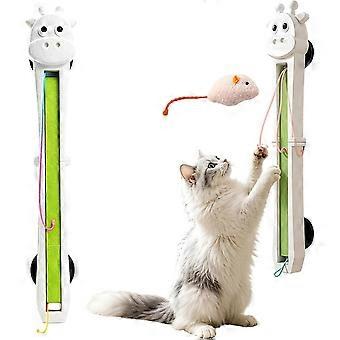 RUIYUE Fully Automatic Flying Rope Cat Toy, Electric Cat Teaser Wall – Mount Interactive Automatic Moving with Motorized String Action, Sticking Door