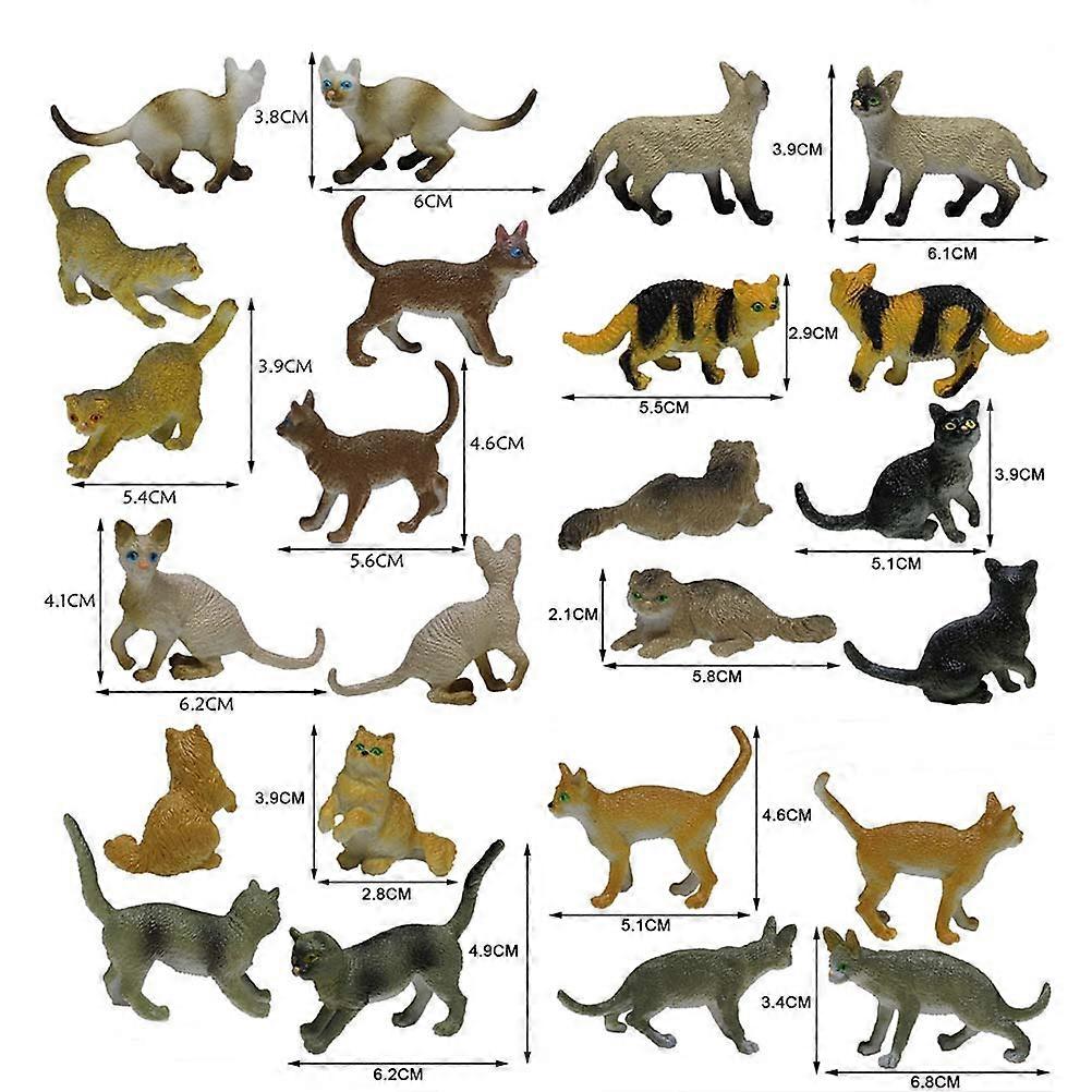 Simulation Mini Cat Model Figures for Kids Playing 12Pcs Assorted Colors