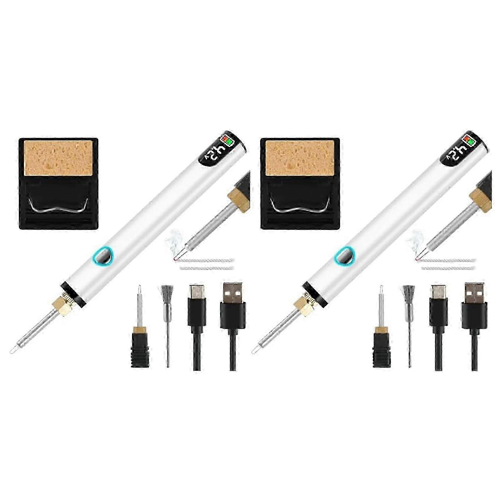 Efficient 2X Rechargeable Thread Burner Set Compatible with Jewelry Making, Digital Thread Zapper Tool, Leather Craft, Weaving & Stringing B