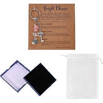 Keychain Gift New Beginnings Gift Natural Stones Keychain Gifts for Women Coworker New Job Promotion Farewell Retirement Graduation, Sun