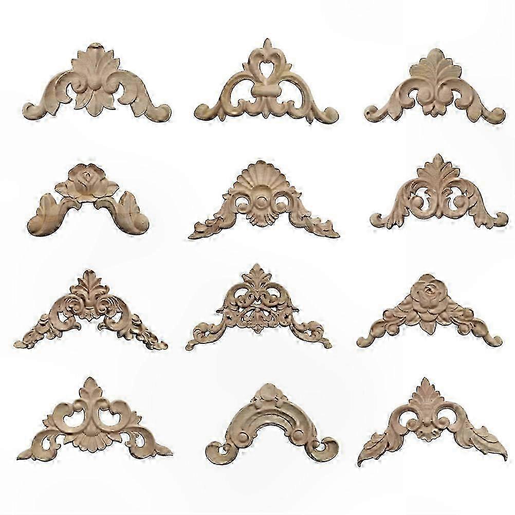12pc Solid Wood Carved Corner Onlays