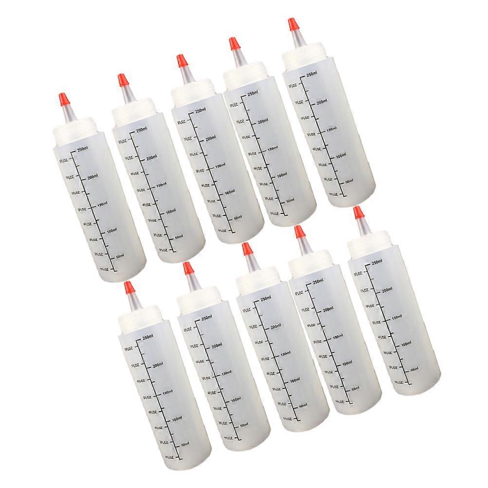 Condiment Bottle Squeeze Bottle for Salad Dressing 10Pcs White Plastic
