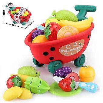 Kinderspeelhuis speelgoed keuken gesneden fruit sets groenten baby kan groenten snijden jongens en meisjes cake snijden plezier