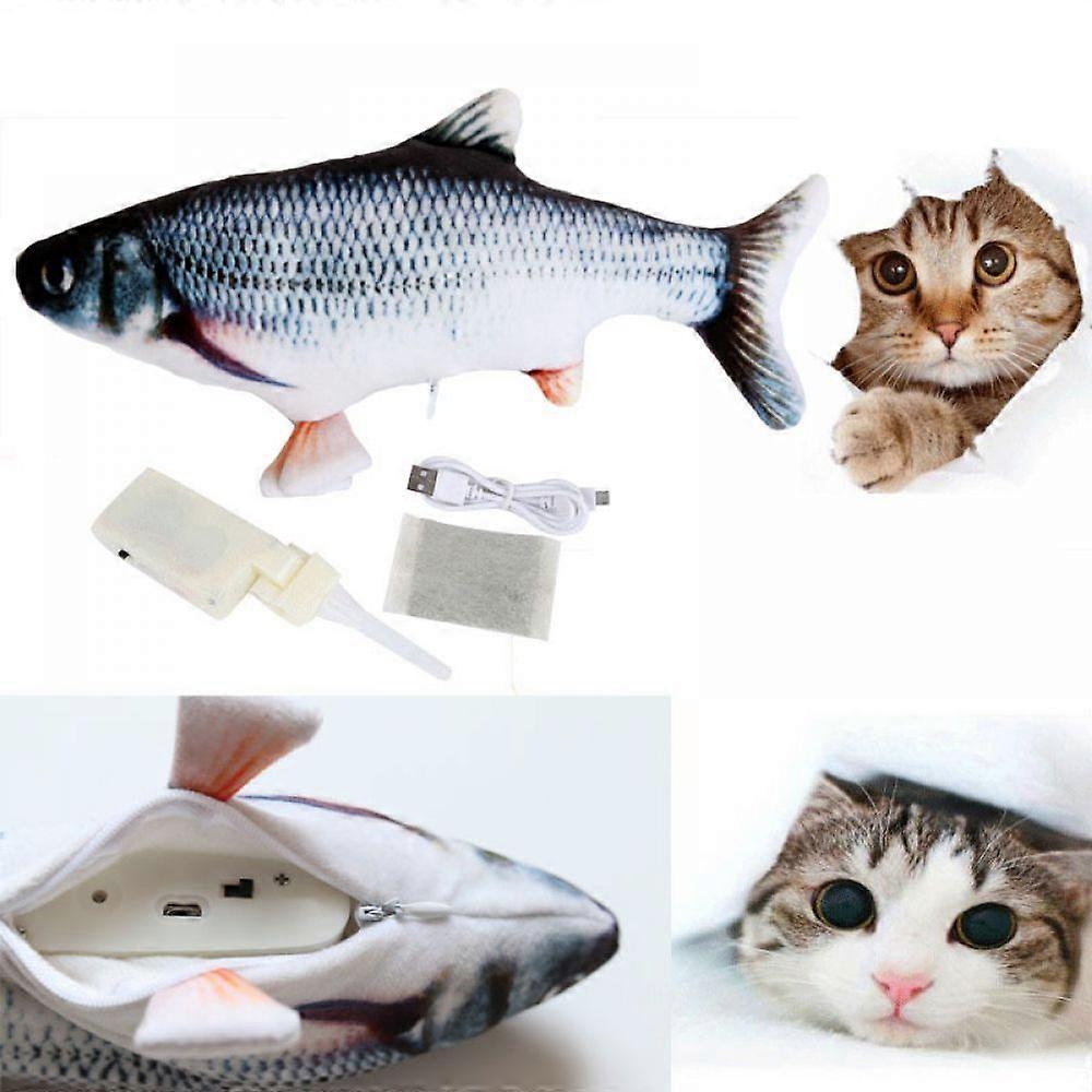 Automatic Moving Floppy Fish Squeaky Interactive Cat Toy