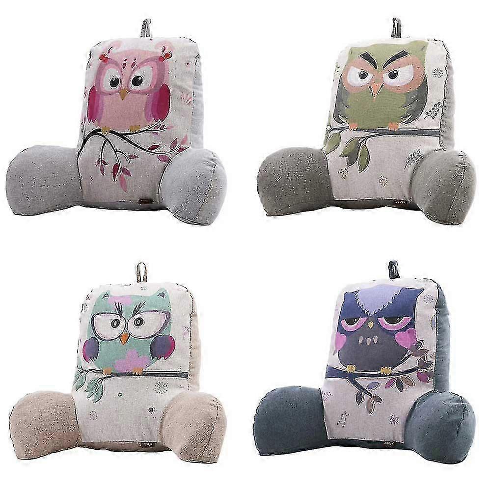 Owl Pattern Reading Pillow Backrest Cushion