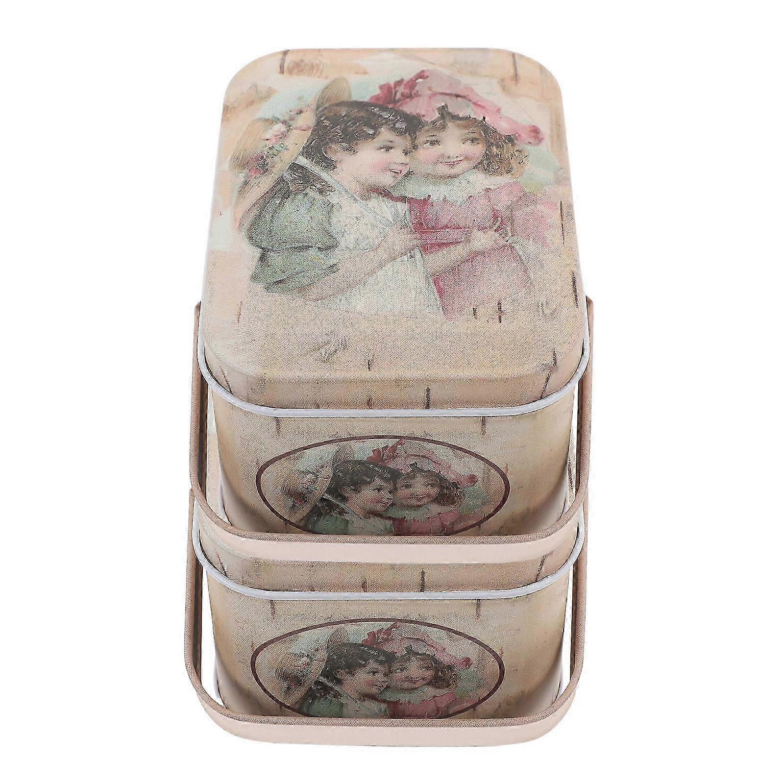 2Pcs Colorful Eggs Storage Box Tinplate Gift Packaging Container
