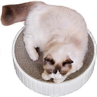 Round Cat Scratcher Board - Corrugated Scratch Pad for Cat Kitten Lounge Bed - Cat Scratching Lounge Bed Durable Scratcher Prevents Furniture Damage